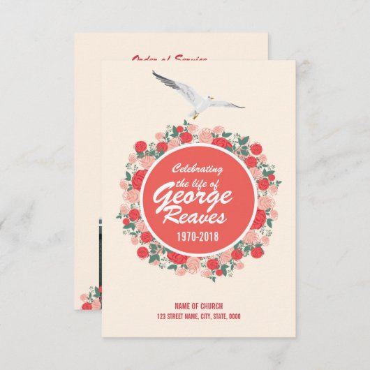 Sjabloon van de Kaart van het begrafenisprogramma (Voorkant / Achterkant)