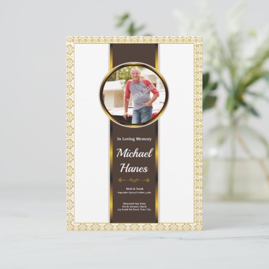 Sjabloon van de Kaart van het begrafenisprogramma (Staand voorkant)