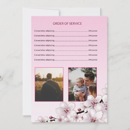 Sjabloon van de Kaart van het begrafenisprogramma (Achterkant)