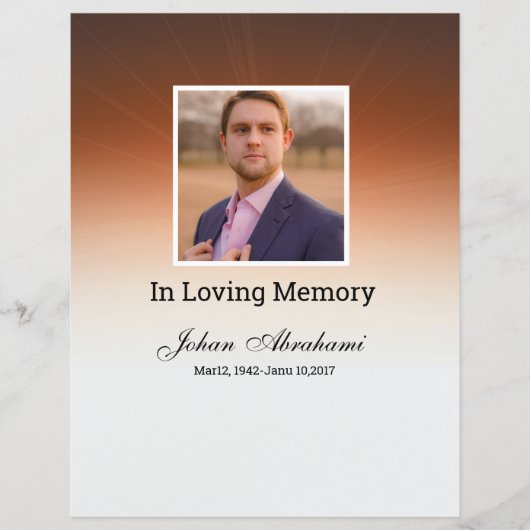 Sjabloon van de Kaart van het begrafenisprogramma (Voorkant)