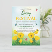 Sjabloon van de lentepartijenuitnodigingsbrochure kaart (Staand voorkant)