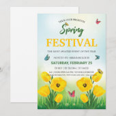 Sjabloon van de lentepartijenuitnodigingsbrochure kaart (Voorkant / Achterkant)