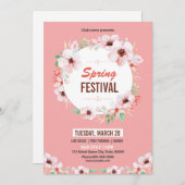 Sjabloon van de lentepartijenuitnodigingsbrochure kaart (Voorkant / Achterkant)