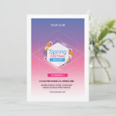 Sjabloon van de lentepartijenuitnodigingsbrochure kaart (Staand voorkant)