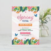 Sjabloon van de lentepartijenuitnodigingsbrochure kaart (Staand voorkant)