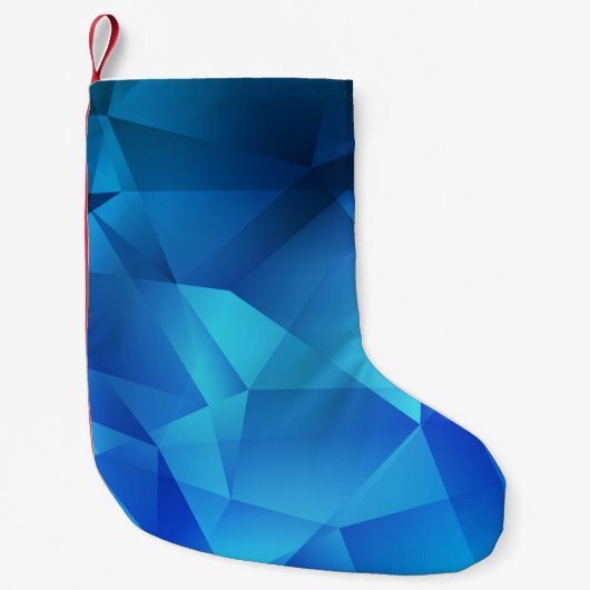 Sjabloon van de lichte BLAUWE gradiëntdriehoeken. Kleine Kerstsok (Voorkant)