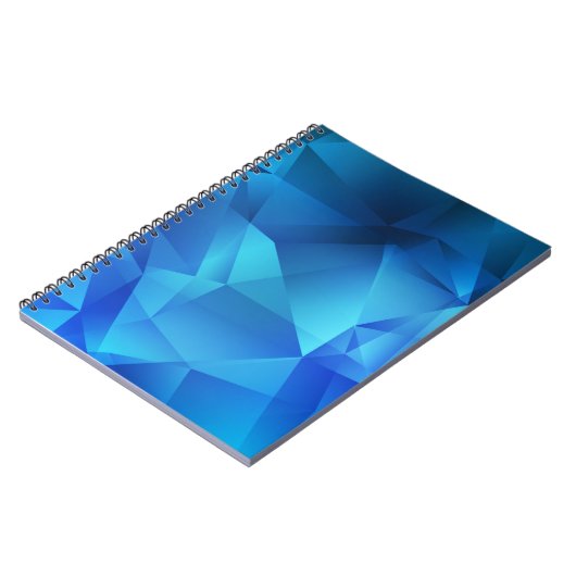 Sjabloon van de lichte BLAUWE gradiëntdriehoeken.  Notitieboek (Linkerzijde)