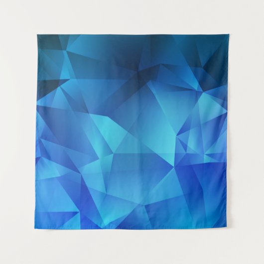 Sjabloon van de lichte BLAUWE gradiëntdriehoeken.  Wandkleed (Voorkant)