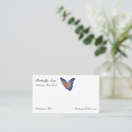 Sjabloon van de Logo van Visitekaartje van vlinder (Staand voorkant)