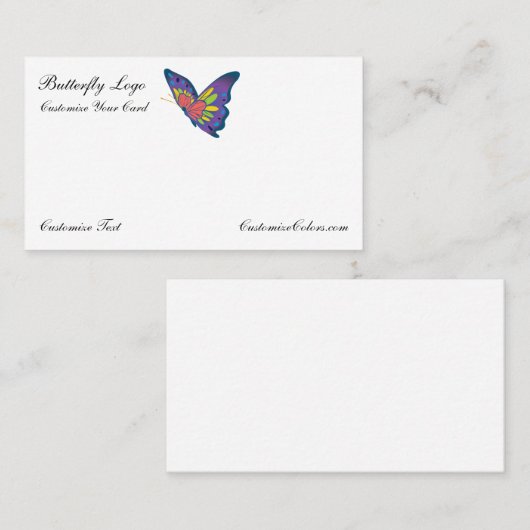 Sjabloon van de Logo van Visitekaartje van vlinder (Voorkant / Achterkant)
