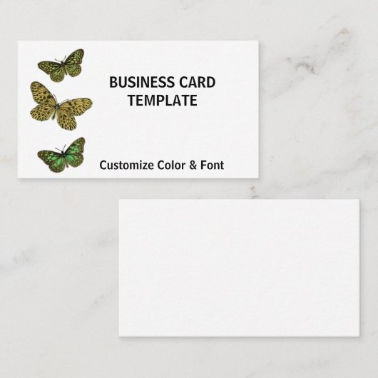 Sjabloon van de Logo van Visitekaartje van vlinder (Voorkant / Achterkant)