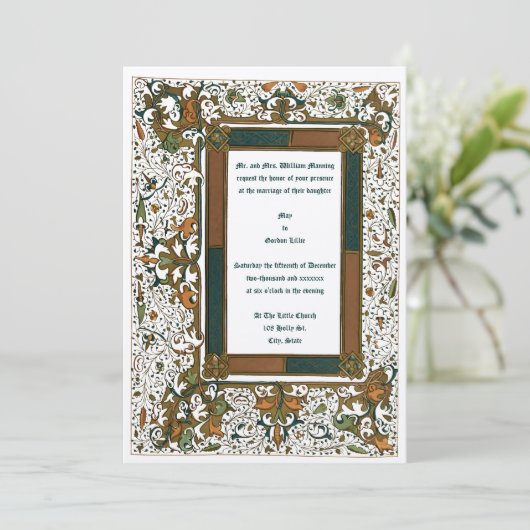 Sjabloon van de medieval verlichte weddenschappen kaart (Staand voorkant)