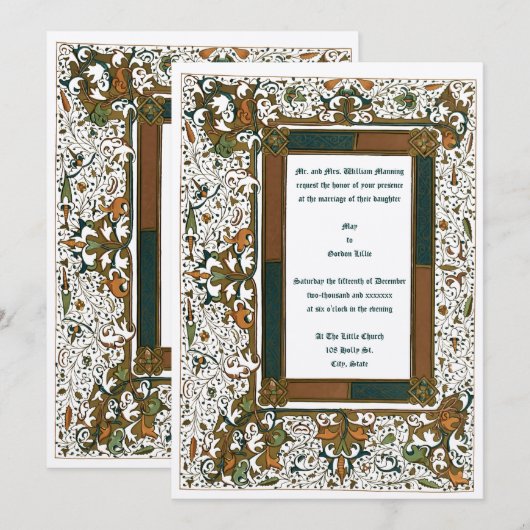 Sjabloon van de medieval verlichte weddenschappen kaart (Voorkant / Achterkant)