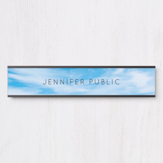 Sjabloon van de moderne Natuur Elegant Clouds Blue Deurbordje (Voorkant)