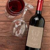 Sjabloon van de naam van de familie Elegant monogr Wijn Etiket