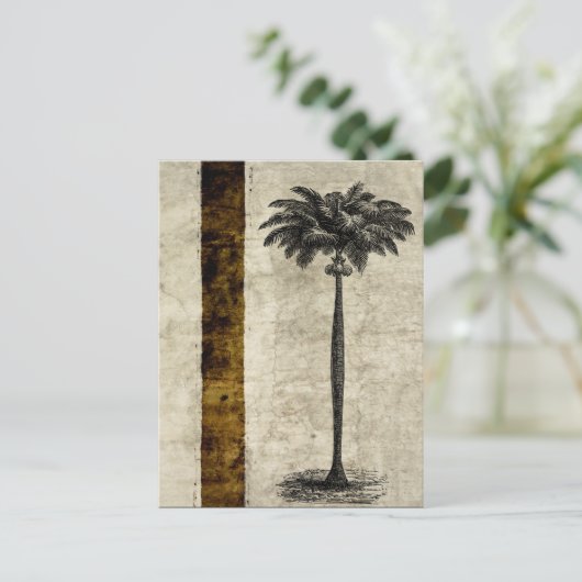 Sjabloon van de palmboom op het eiland Blank Briefkaart (Staand voorkant)