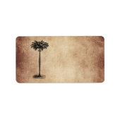  Sjabloon van de palmboom op het eiland Blank Etiket (Voorkant)