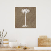  Sjabloon van de palmboom op het eiland Blank Poster (Keuken)