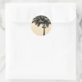 Sjabloon van de palmboom op het eiland Blank Ronde Sticker (Tas)