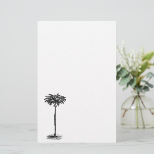  Sjabloon van de palmboom op tropische eilanden bl Briefpapier (Staand voorkant)