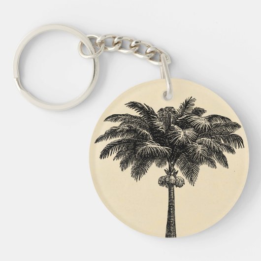  Sjabloon van de palmboom op tropische eilanden bl Sleutelhanger (Voorkant)