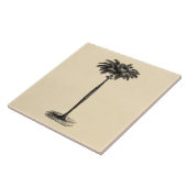  Sjabloon van de palmboom op tropische eilanden bl Tegeltje (Zijkant)