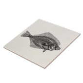 Sjabloon van de  platvis voor de visserij op water tegeltje (Zijkant)