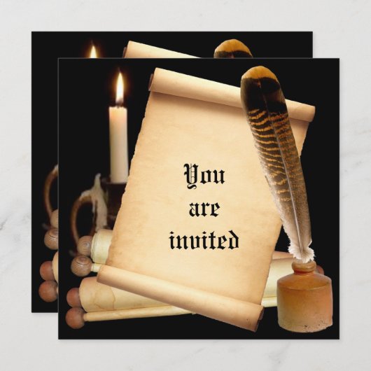 sjabloon van de roluitnodiging kaart (Voorkant / Achterkant)