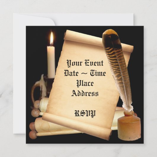 sjabloon van de roluitnodiging kaart (Achterkant)