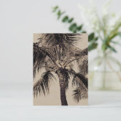 Sjabloon van de  Sepia Retro Hawaiian palm Briefkaart (Staand voorkant)