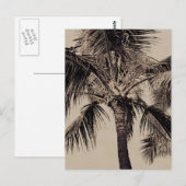 Sjabloon van de  Sepia Retro Hawaiian palm Briefkaart (Voorkant / Achterkant)