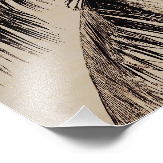 Sjabloon van de  Sepia Retro Hawaiian palm Foto Afdruk (Hoek)