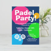 Sjabloon van de sportpartij Fun padel tennis Kaart (Staand voorkant)