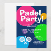 Sjabloon van de sportpartij Fun padel tennis Kaart (Voorkant / Achterkant)