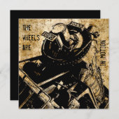 Sjabloon van de uitnodiging van de loopbaanlocomot (Voorkant / Achterkant)