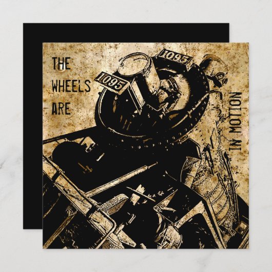 Sjabloon van de uitnodiging van de loopbaanlocomot (Voorkant / Achterkant)