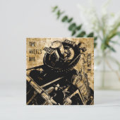 Sjabloon van de uitnodiging van de loopbaanlocomot (Staand voorkant)