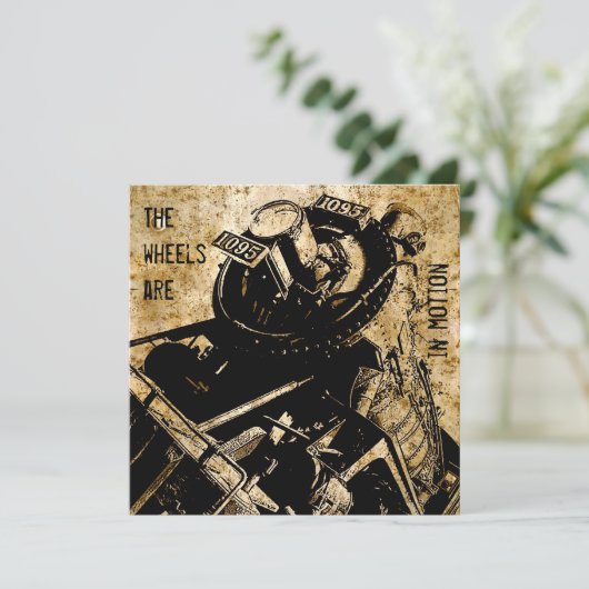 Sjabloon van de uitnodiging van de loopbaanlocomot (Staand voorkant)