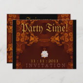 Sjabloon van de uitnodiging van de middeleeuwse Go (Voorkant / Achterkant)