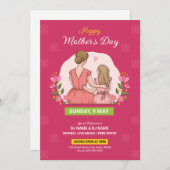 Sjabloon van de uitnodigingsbrochure van de moeder kaart (Voorkant / Achterkant)