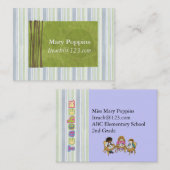 Sjabloon van de Visitekaartjes van de leraar (Voorkant / Achterkant)