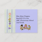 Sjabloon van de Visitekaartjes van de leraar (Achterkant)