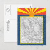 sjabloon van de vlag van arizona briefkaart (Voorkant / Achterkant)