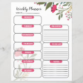 Sjabloon van de weekplanner (Voorkant)