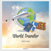 Sjabloon van de wereldreiziger, voeg tekst toe, sticker (Vel)