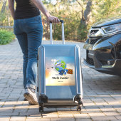 Sjabloon van de wereldreiziger, voeg tekst toe, sticker (Koffer Insitu)