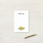 Sjabloon van de zonnebloempeling, , geel post-it® notes (Op bureau)