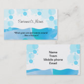 Sjabloon van de zwemkaart visitekaartje (Voorkant / Achterkant)