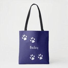 Sjabloon van dog schilderafdrukken tote bag