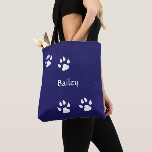 Sjabloon van dog schilderafdrukken tote bag (Dichtbij)